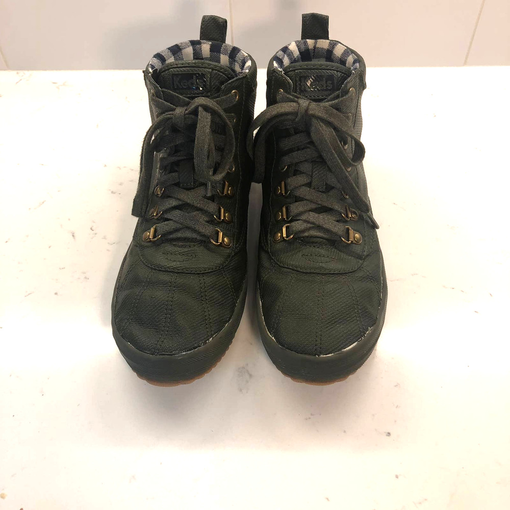 Keds Women's Scout Boot I Water Resistant Olive Canvas Boots | Size 9